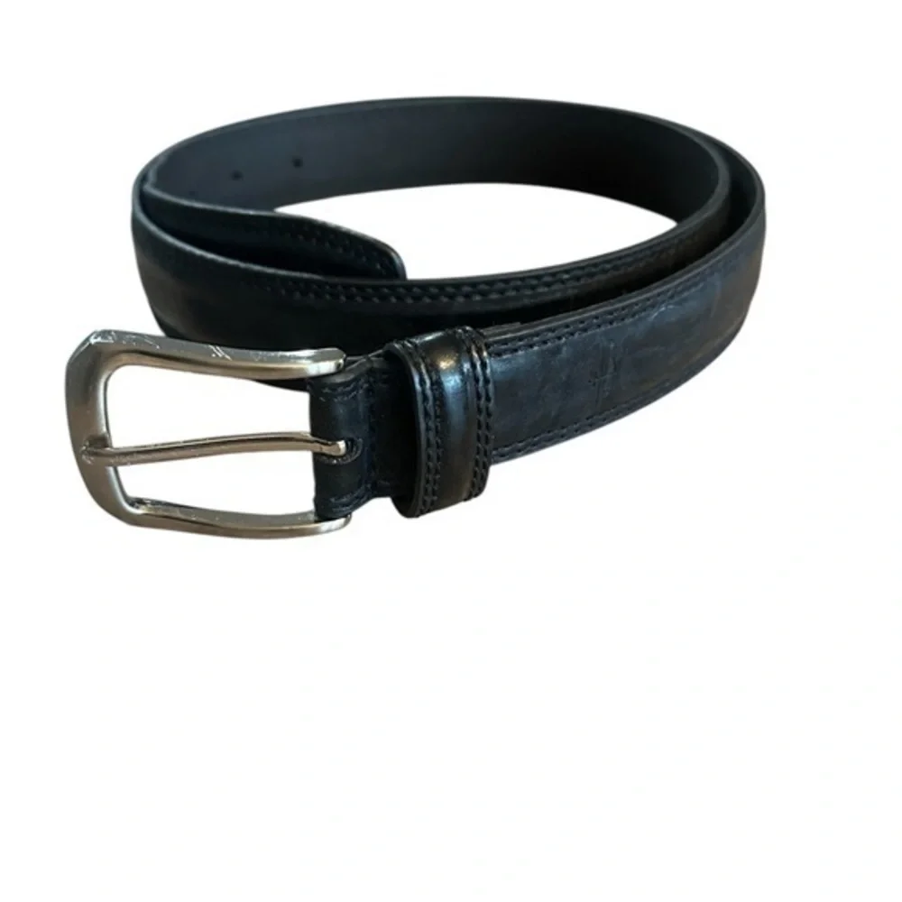 Docker Leather Belt - Mens Size 38/95 - Black Silver Buckle